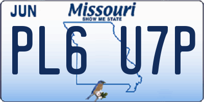 MO license plate PL6U7P