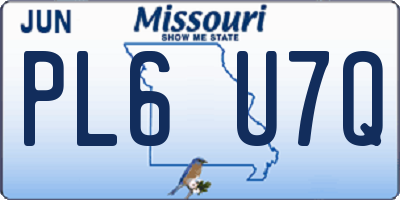 MO license plate PL6U7Q
