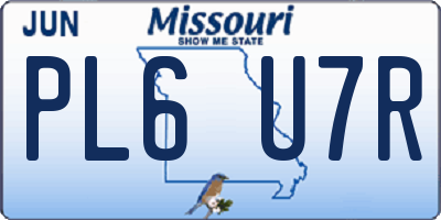 MO license plate PL6U7R