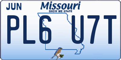 MO license plate PL6U7T