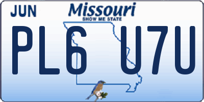 MO license plate PL6U7U