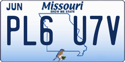 MO license plate PL6U7V