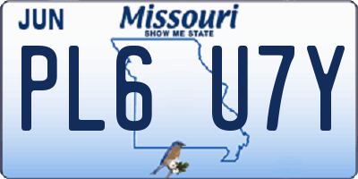 MO license plate PL6U7Y