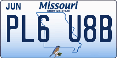 MO license plate PL6U8B