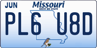 MO license plate PL6U8D