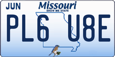MO license plate PL6U8E