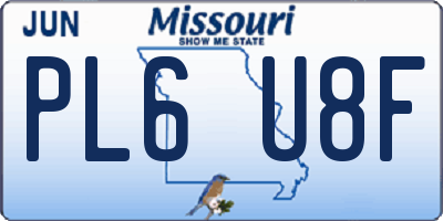 MO license plate PL6U8F