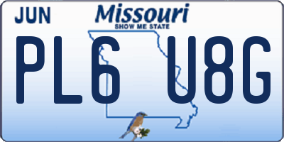 MO license plate PL6U8G