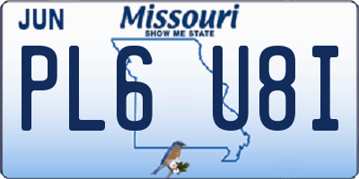 MO license plate PL6U8I