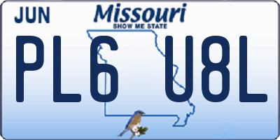 MO license plate PL6U8L