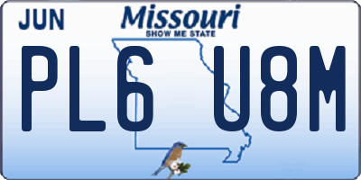 MO license plate PL6U8M