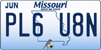 MO license plate PL6U8N