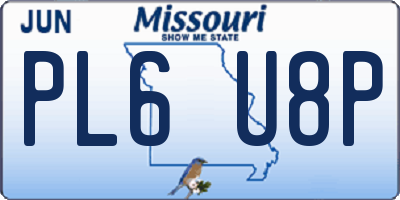 MO license plate PL6U8P
