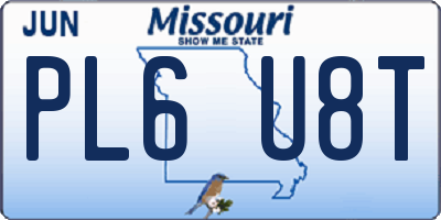 MO license plate PL6U8T