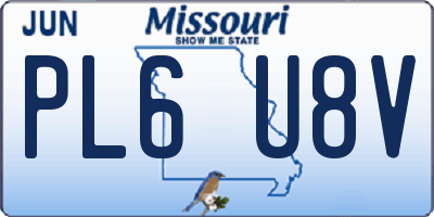 MO license plate PL6U8V