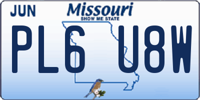 MO license plate PL6U8W