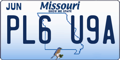 MO license plate PL6U9A