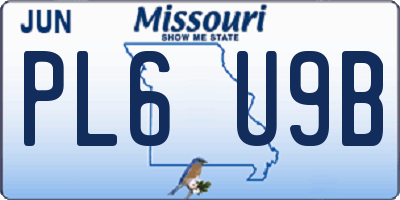 MO license plate PL6U9B