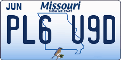 MO license plate PL6U9D
