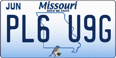 MO license plate PL6U9G