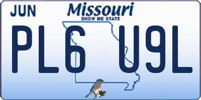 MO license plate PL6U9L
