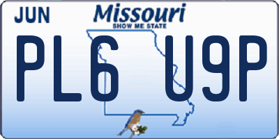 MO license plate PL6U9P