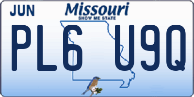 MO license plate PL6U9Q