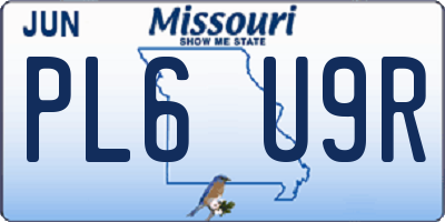 MO license plate PL6U9R