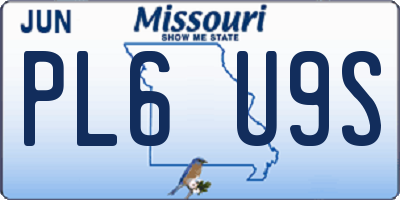 MO license plate PL6U9S