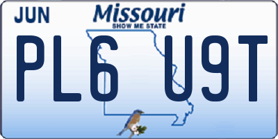 MO license plate PL6U9T