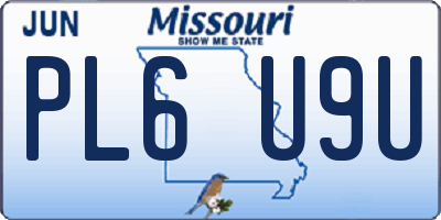 MO license plate PL6U9U