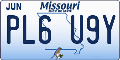 MO license plate PL6U9Y