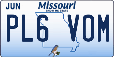 MO license plate PL6V0M