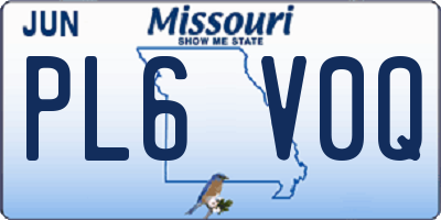 MO license plate PL6V0Q