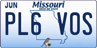 MO license plate PL6V0S