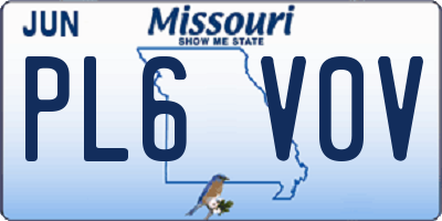 MO license plate PL6V0V