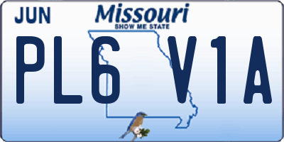 MO license plate PL6V1A