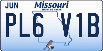 MO license plate PL6V1B