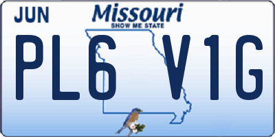 MO license plate PL6V1G
