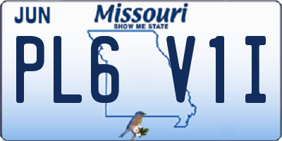 MO license plate PL6V1I