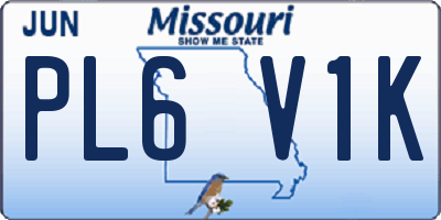 MO license plate PL6V1K