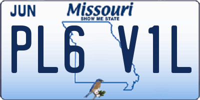 MO license plate PL6V1L