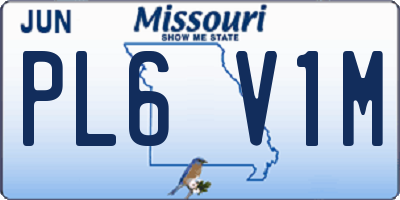 MO license plate PL6V1M