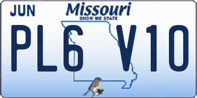 MO license plate PL6V1O