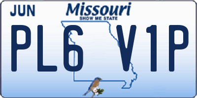 MO license plate PL6V1P