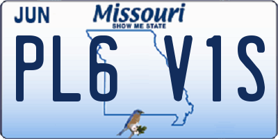 MO license plate PL6V1S