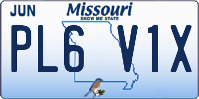 MO license plate PL6V1X