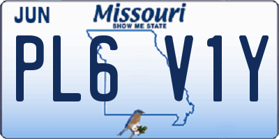 MO license plate PL6V1Y