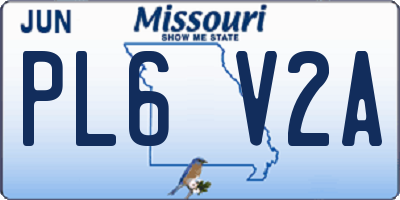 MO license plate PL6V2A