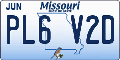 MO license plate PL6V2D